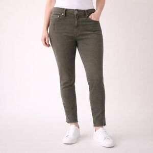 7 For All Mankind Cropped Green Khaki Jeans